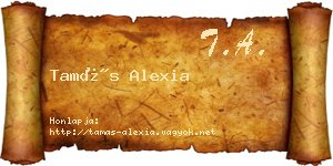 Tamás Alexia névjegykártya